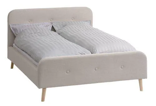 Bed frame KONGSBERG Double beige fabric