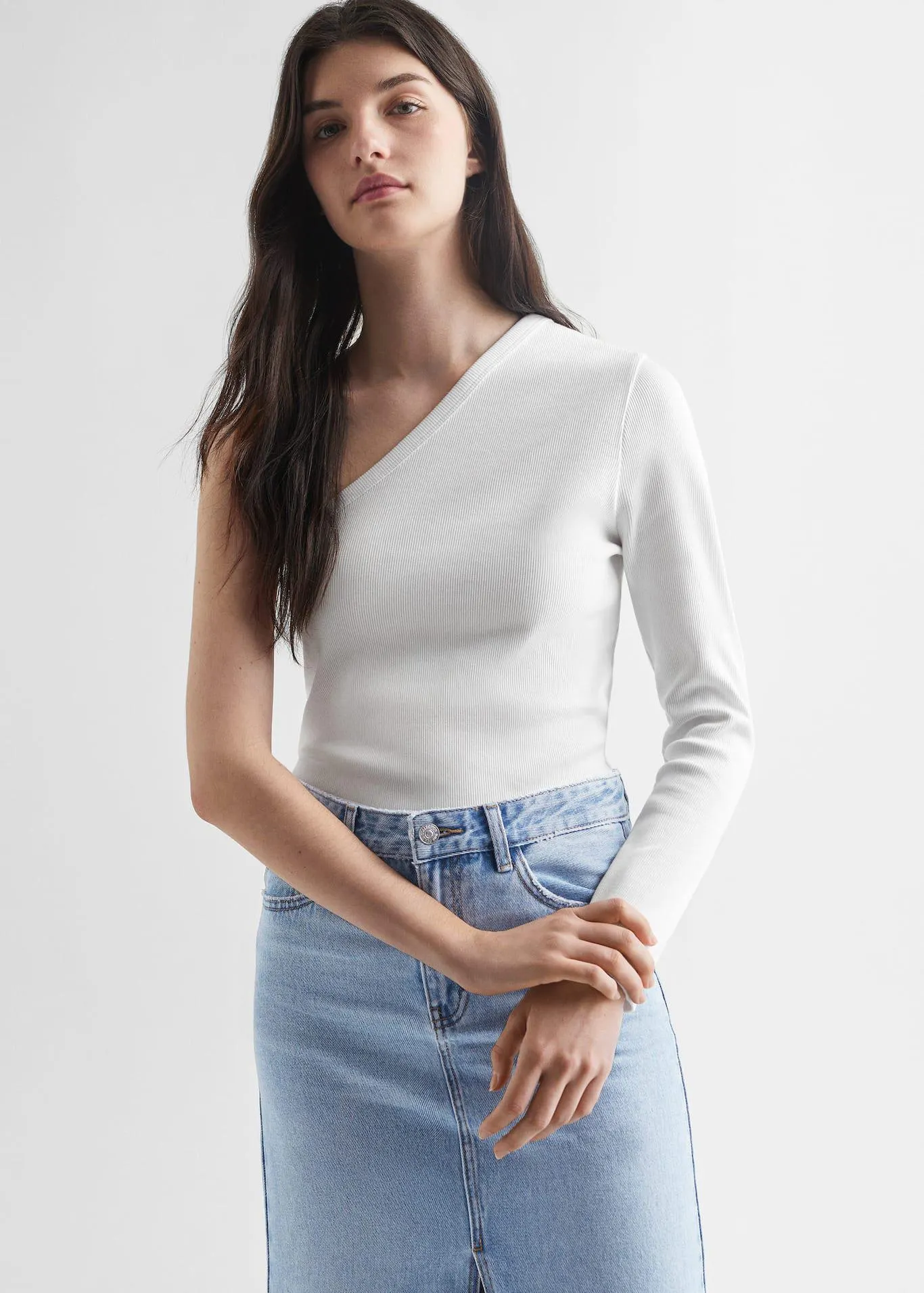 Asymmetrisch katoenen T-shirt