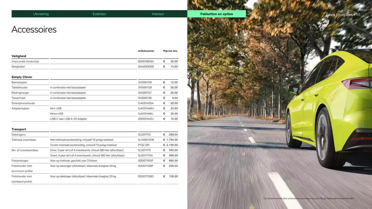 Škoda Enyaq Coupé RS prijslijst per 1 oktober 2024 van 11 december tot 11 december 2025 - Folder pagina 13