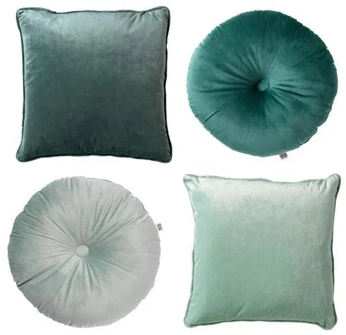 Dutch Decor - KUSSENSET - 4-delig - Velvet Shapes - 45x45 cm en Ø40 cm - inclusief binnenkussens - groen