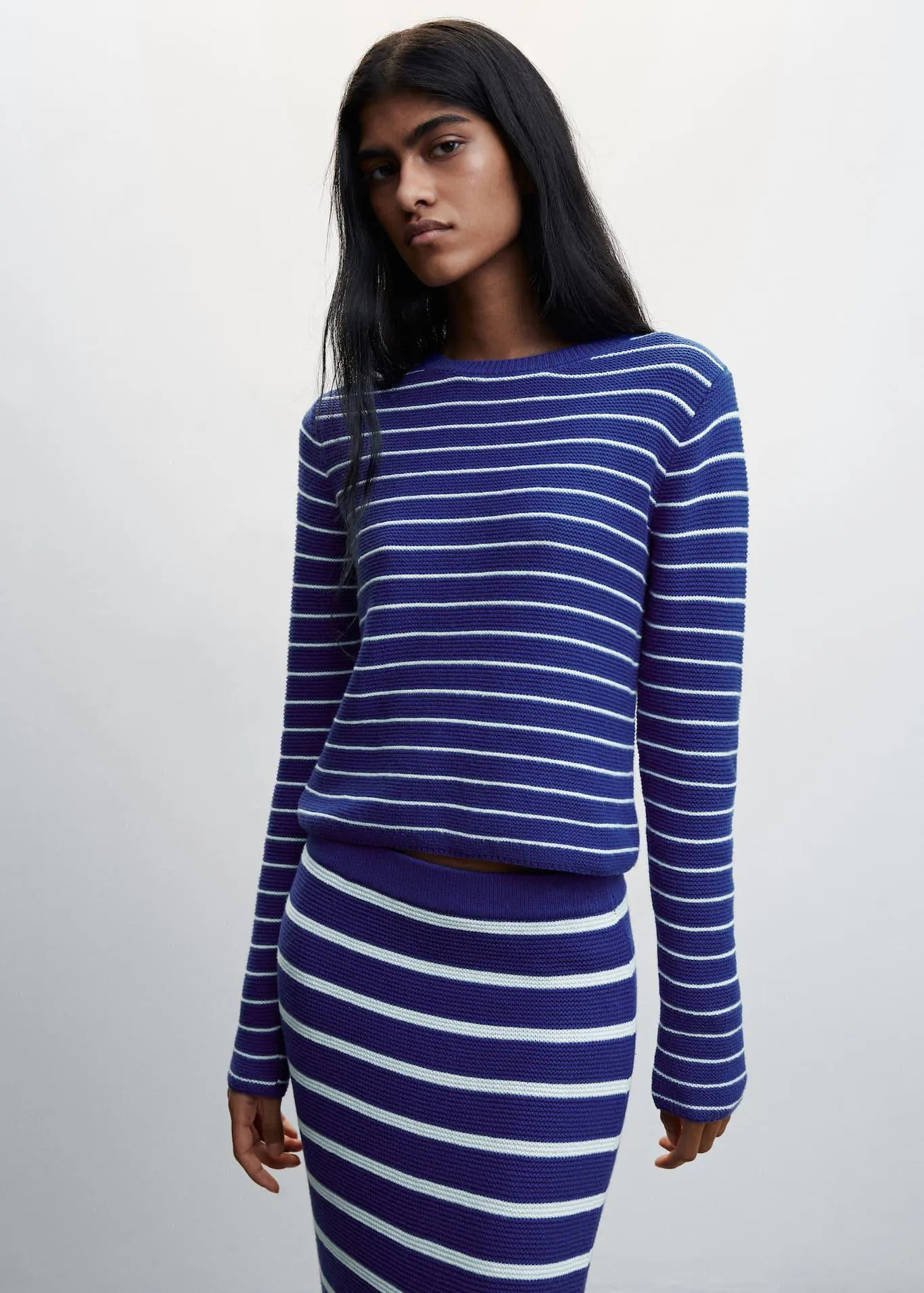 Pullover righe collo stondato