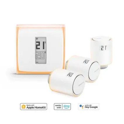 Netatmo slimme thermostaat met 3 radiatorknoppen startpakket