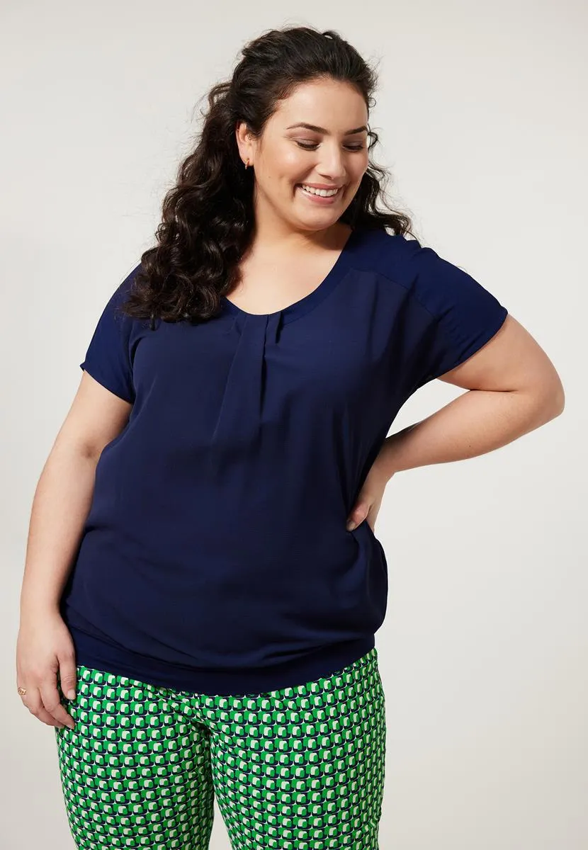 Top korte mouw blauw