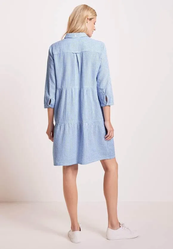 Gestreepte seersucker jurk