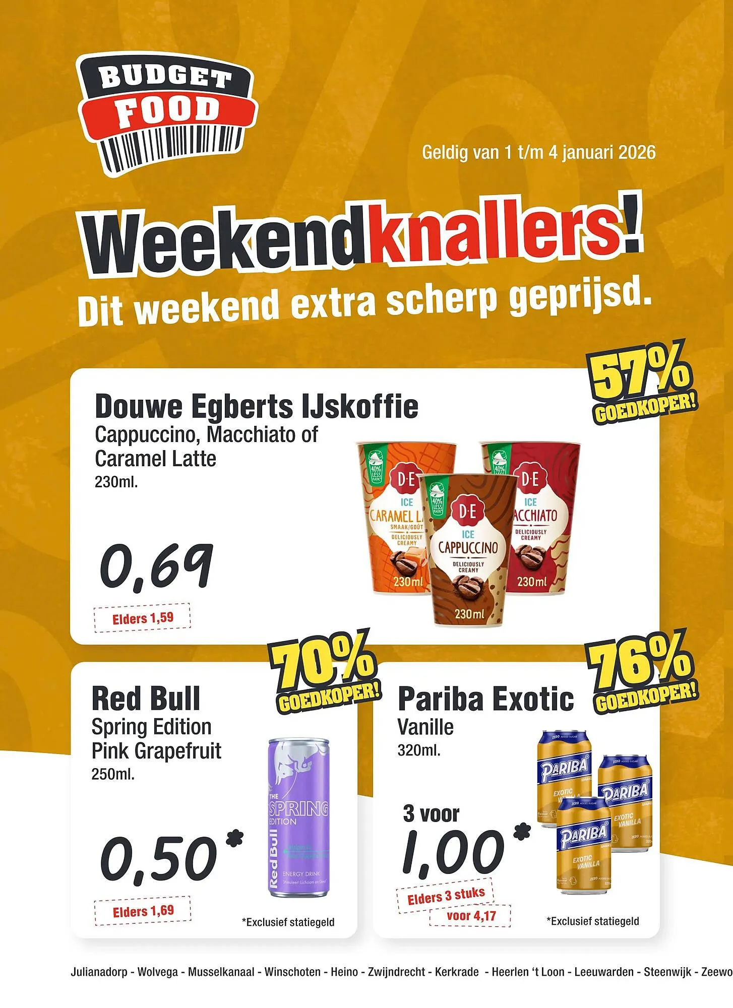 Budget Food folder van 1 januari tot 4 januari 2026 - Folder pagina 1