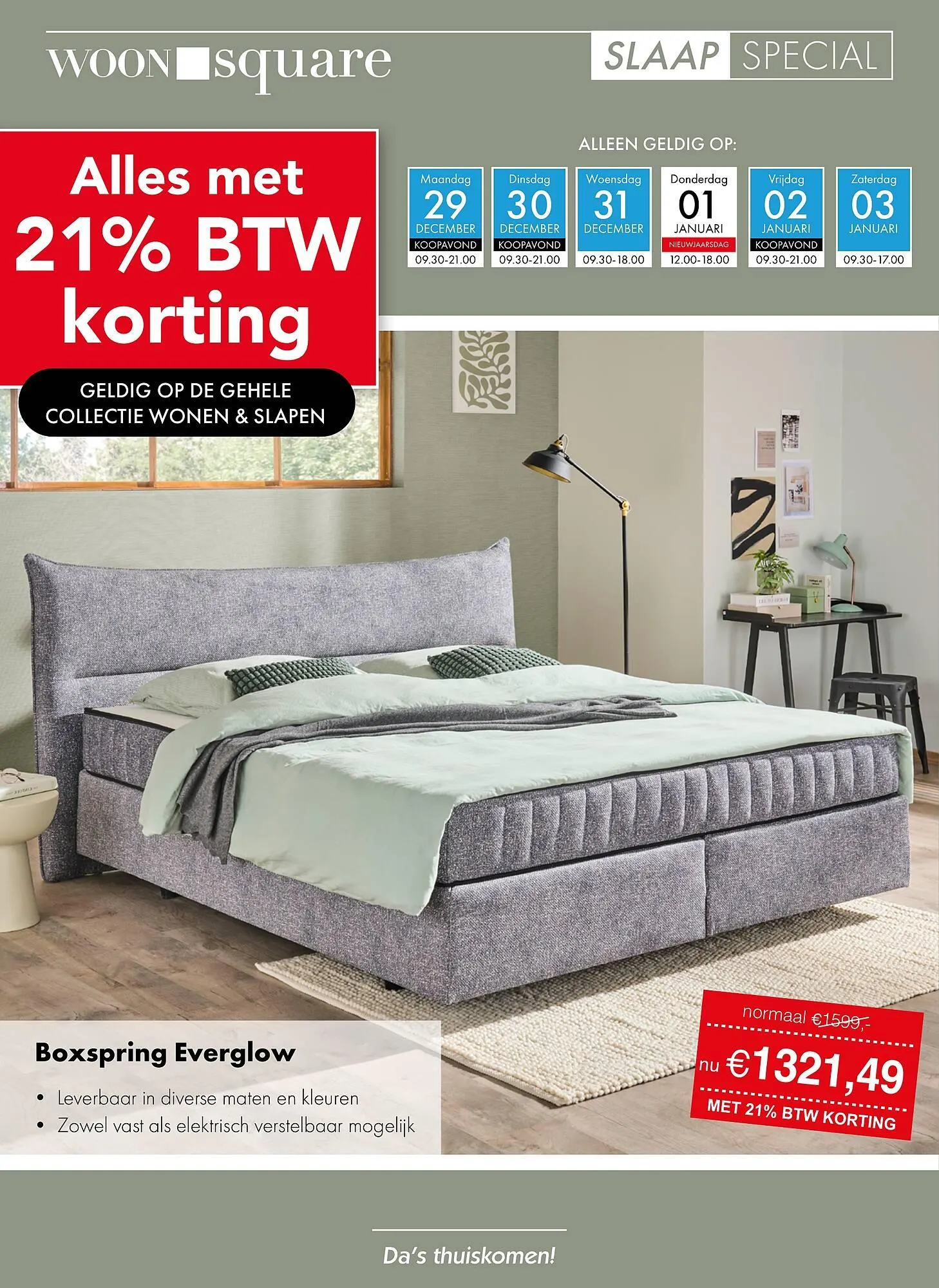 Woonsquare Slaapfolder van 29 december tot 3 januari 2026 - Folder pagina 1