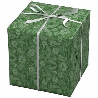 Cadeaupapier - 10 meter - groen/bloemen