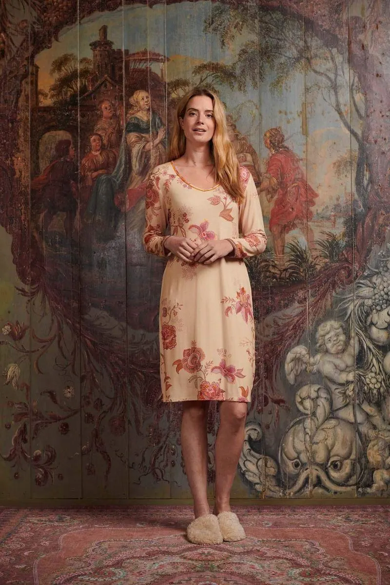 Nachthemd Lange Mouw Cece Fiore Wit