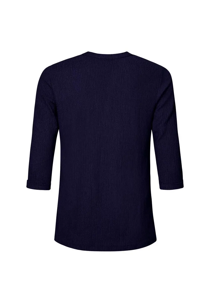 Top 3/4 mouw blauw