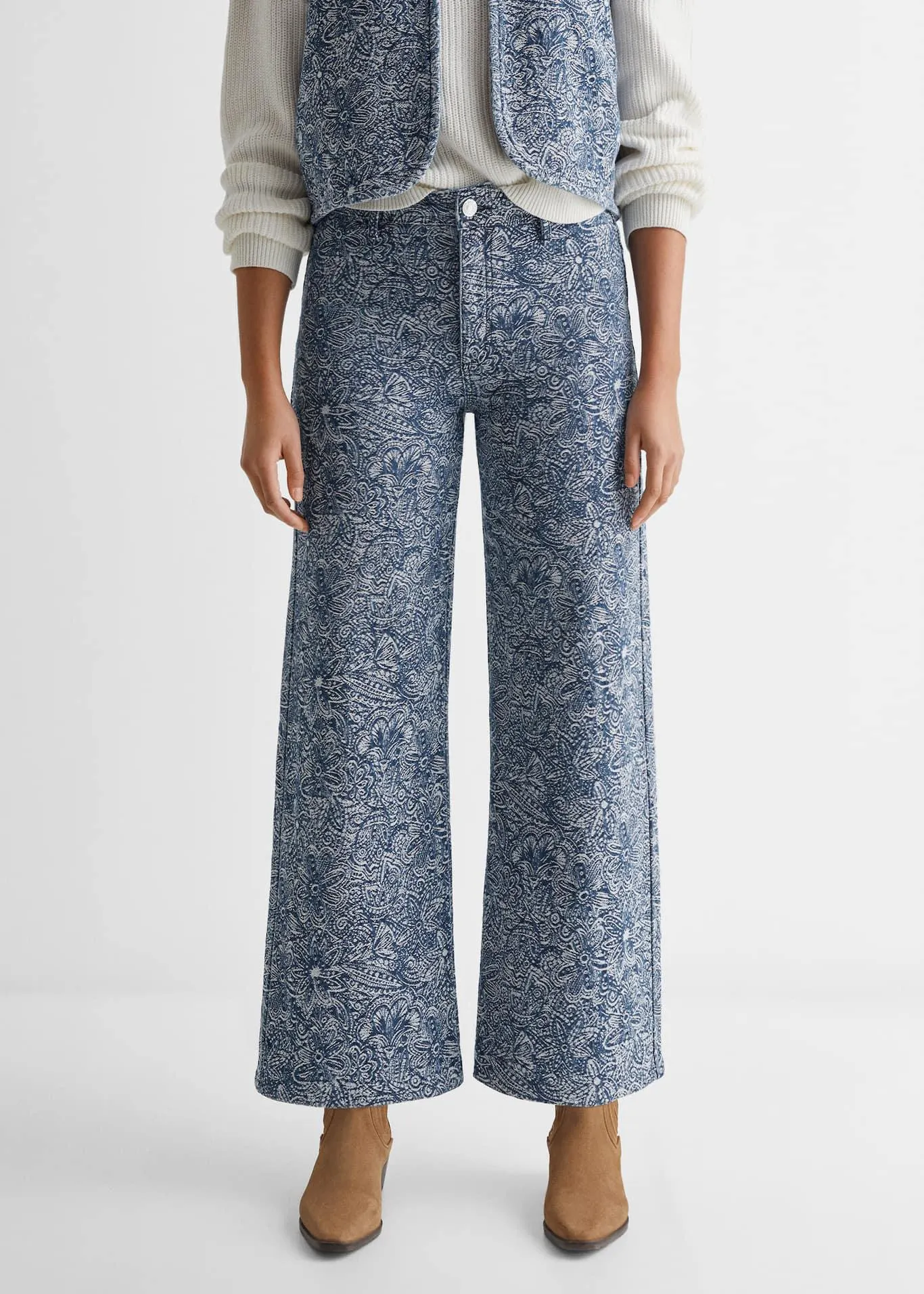 Bedrukte rechte broek