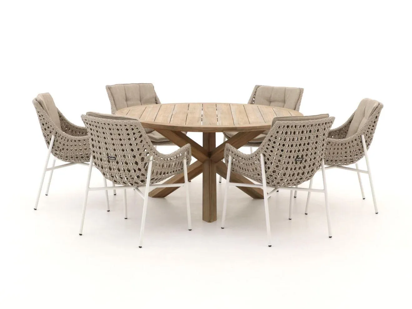 Manifesto Novara/ROUGH-Y ø150cm dining tuinset 7-delig