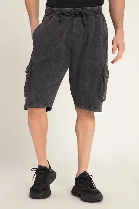 korte sweatbroek, elastische band, vintage look