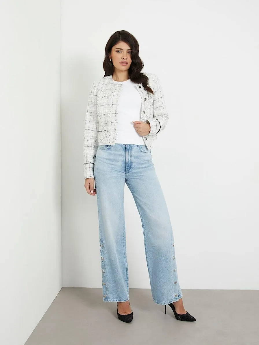 Jeans wijde pijpen hoge taille