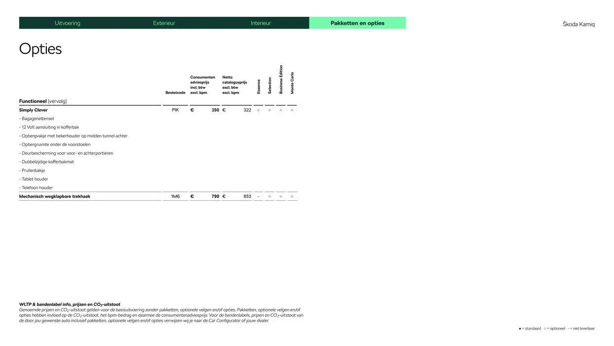 Škoda Kamiq prijslijst per 10 januari 2024 van 15 maart tot 15 maart 2025 - Folder pagina 16