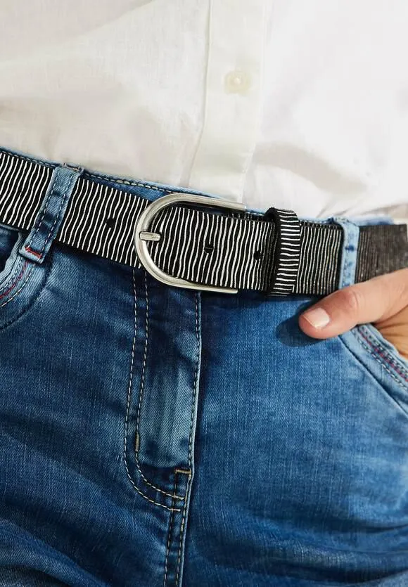 Leren riem met folieprint