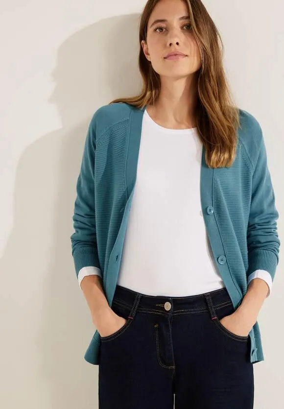 Fijngebreide cardigan met structuur