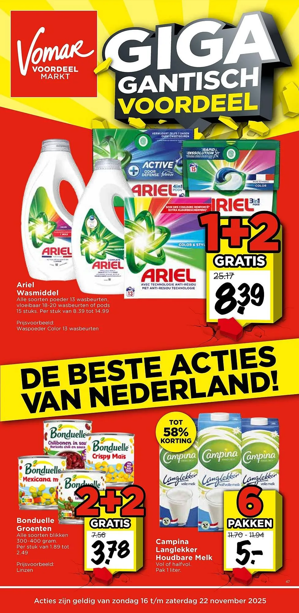 Vomar Voordeelmarkt folder van 16 november tot 22 november 2025 - Folder pagina 1
