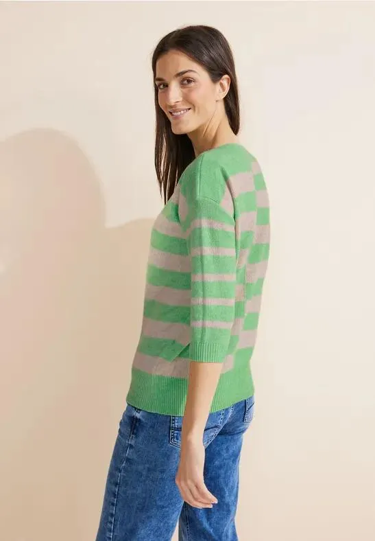 Trui met gestreepte print