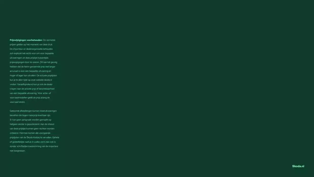 Škoda Kodiaq prijslijst per 4 november 2024 van 9 november tot 9 november 2025 - Folder pagina 20