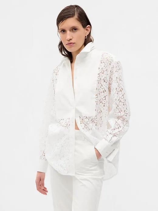 Lace Bib Big Shirt