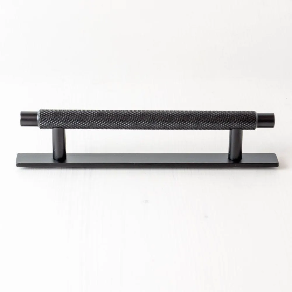 Manor greep met achterplaat zwart