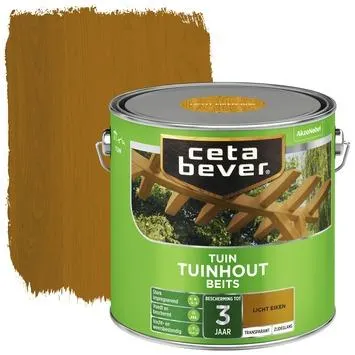 Cetabever tuinhoutbeits transparant licht eiken zijdeglans 2,5 l