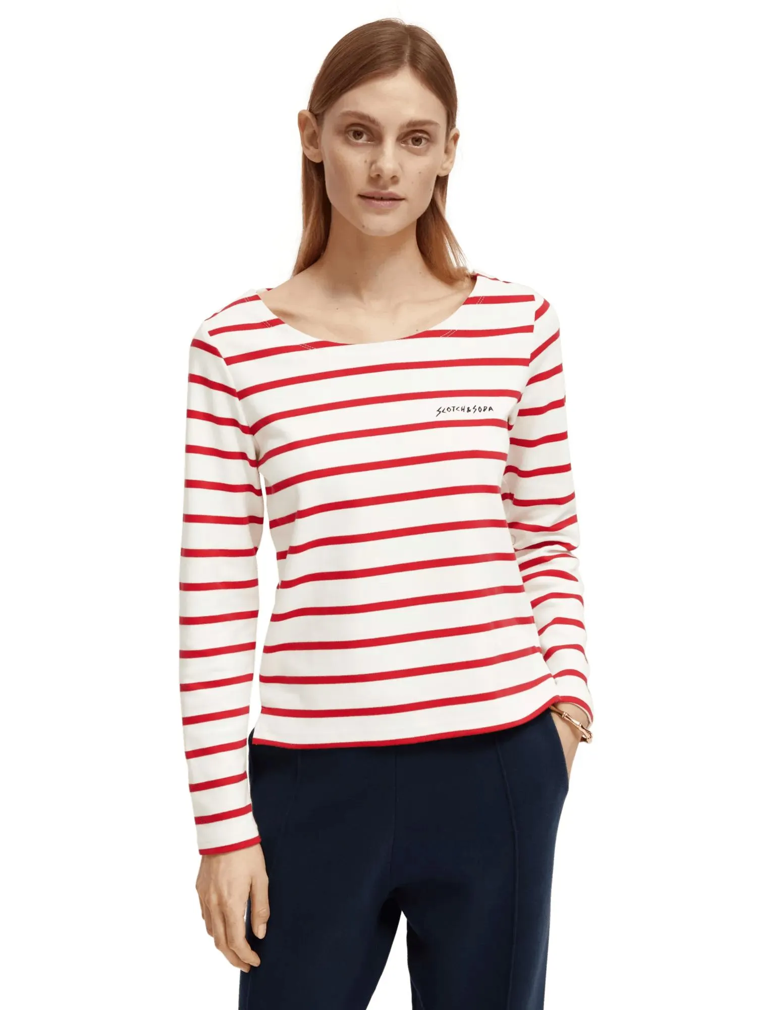 Striped long-sleeved T-shirt