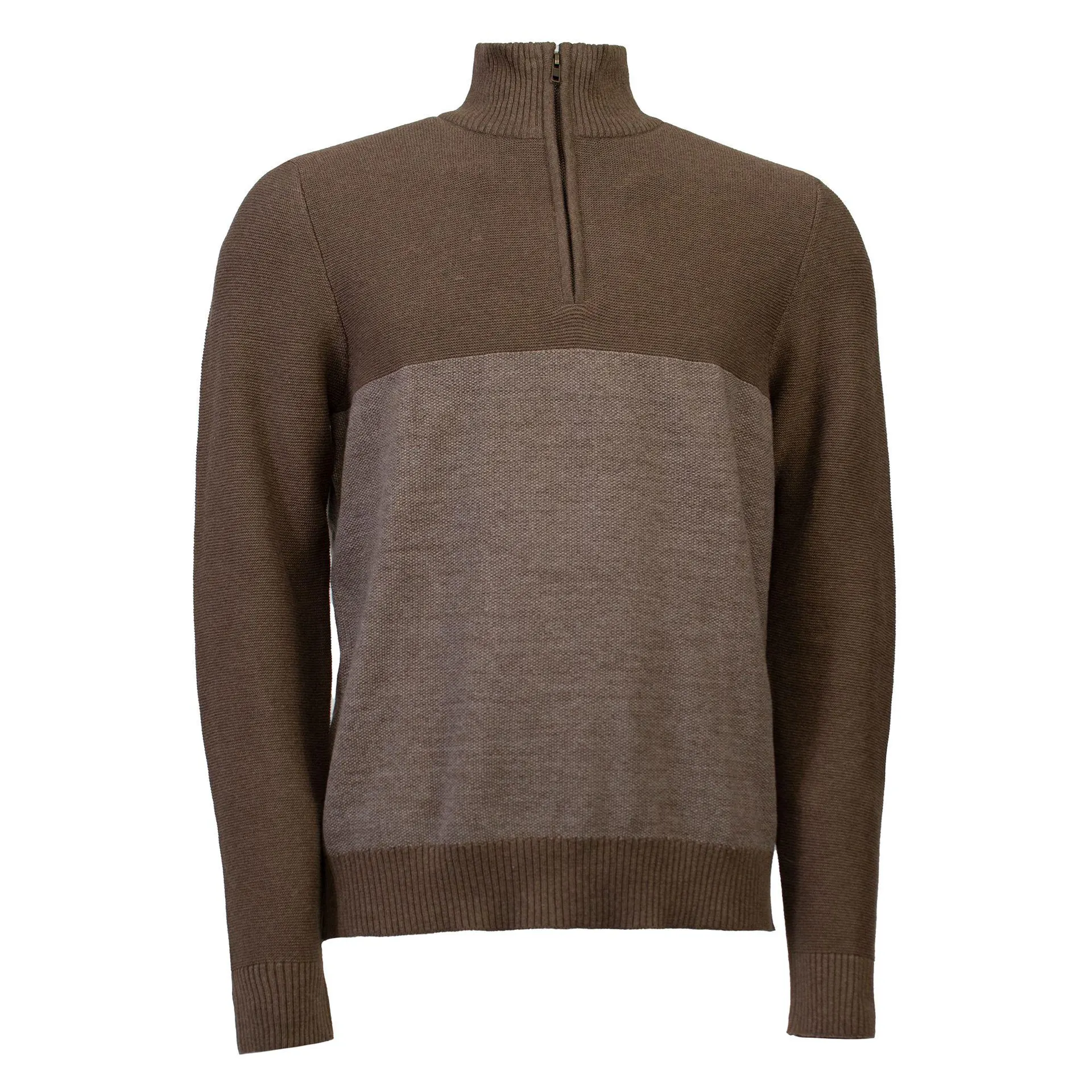 organic katoenen trui met rits bruin