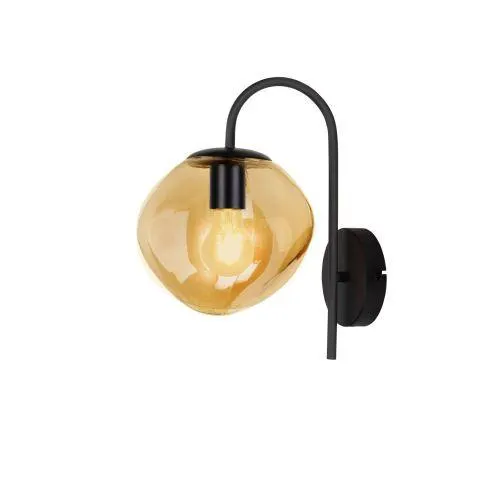 Wandlamp Macato zwart amber glas 1-lichts