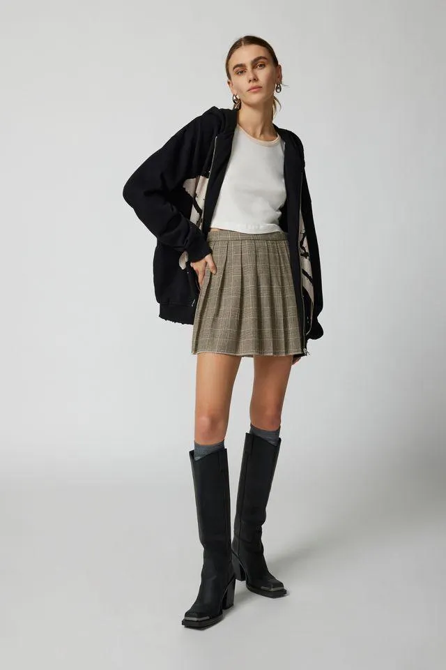 UO Bleached Star Zip-Up Hoodie Sweatshirt