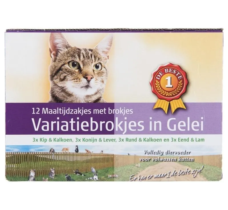 1 De Beste Variatiebrokjes Vlees In Gelei 12X100Gr