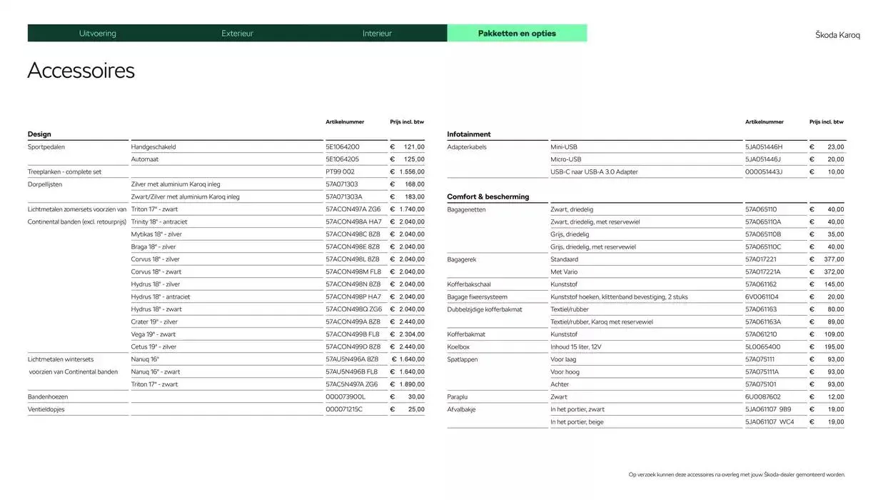 Škoda Karoq prijslijst per 15 augustus 2024 van 22 oktober tot 22 oktober 2025 - Folder pagina 15