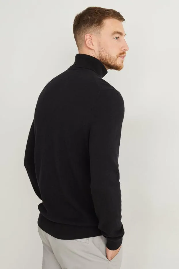 Cashmere polo neck jumper
