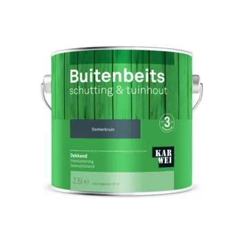 KARWEI buitenbeits schutting & tuinhout dekkend donkerbruin 2,5 liter