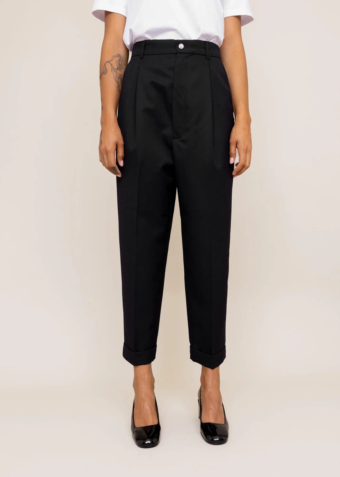 Wollen chino loose-fit