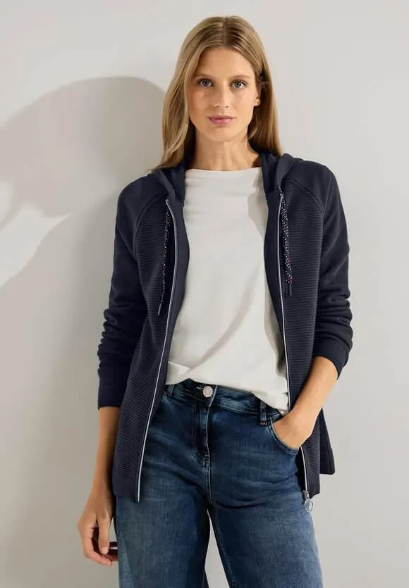 Cardigan met structuurmix