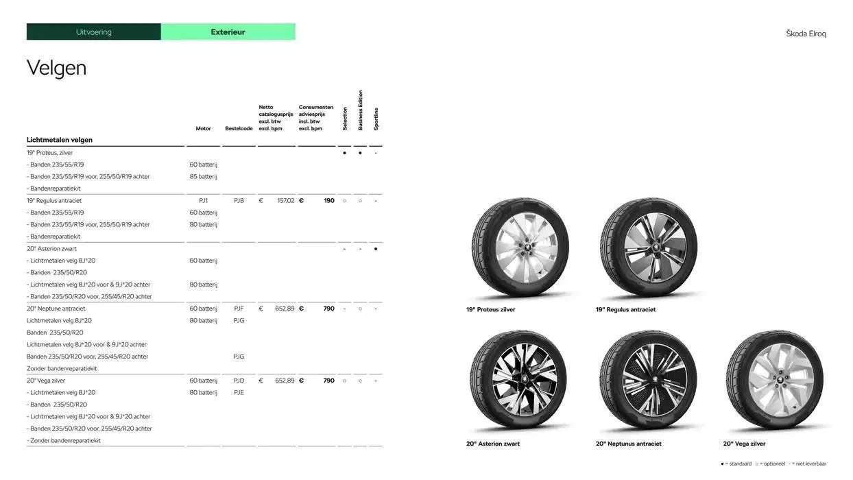 Škoda Elroq prijslijst per 1 oktober 2024 van 6 december tot 6 december 2025 - Folder pagina 9