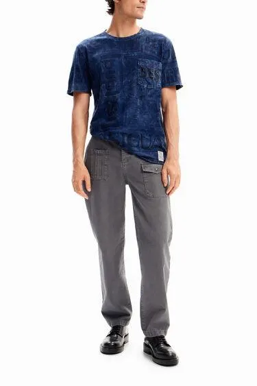 Washed-fabric logo T-shirt