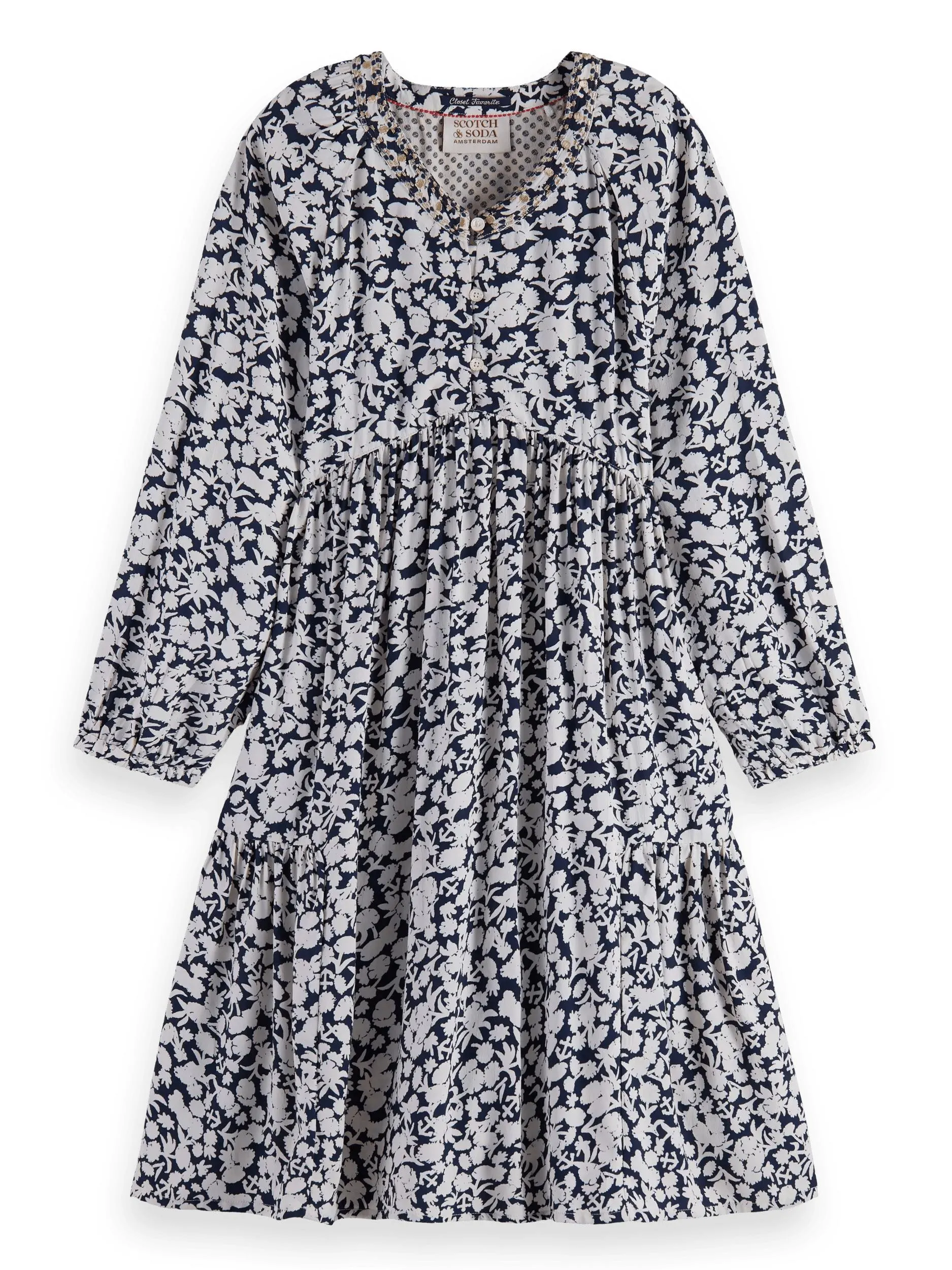 Floral print mini viscose dress