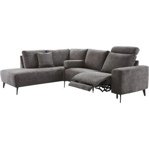 Hoekbank links Davanti pocket HR koudschuim donkergrijs