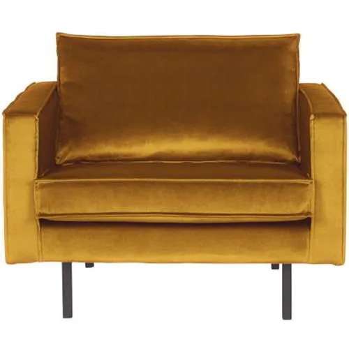 WOOOD fauteuil Rodeo - Velvet - Oker - 85x105x86