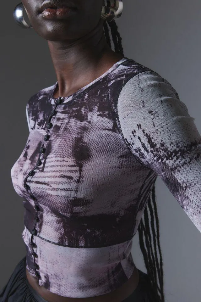 Silence + Noise Janice Mesh Cardigan