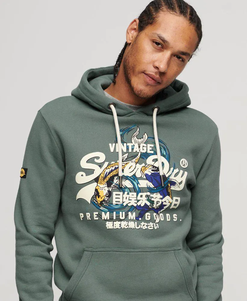 Vintage Logo hoodie met grafische print in Japanse stijl