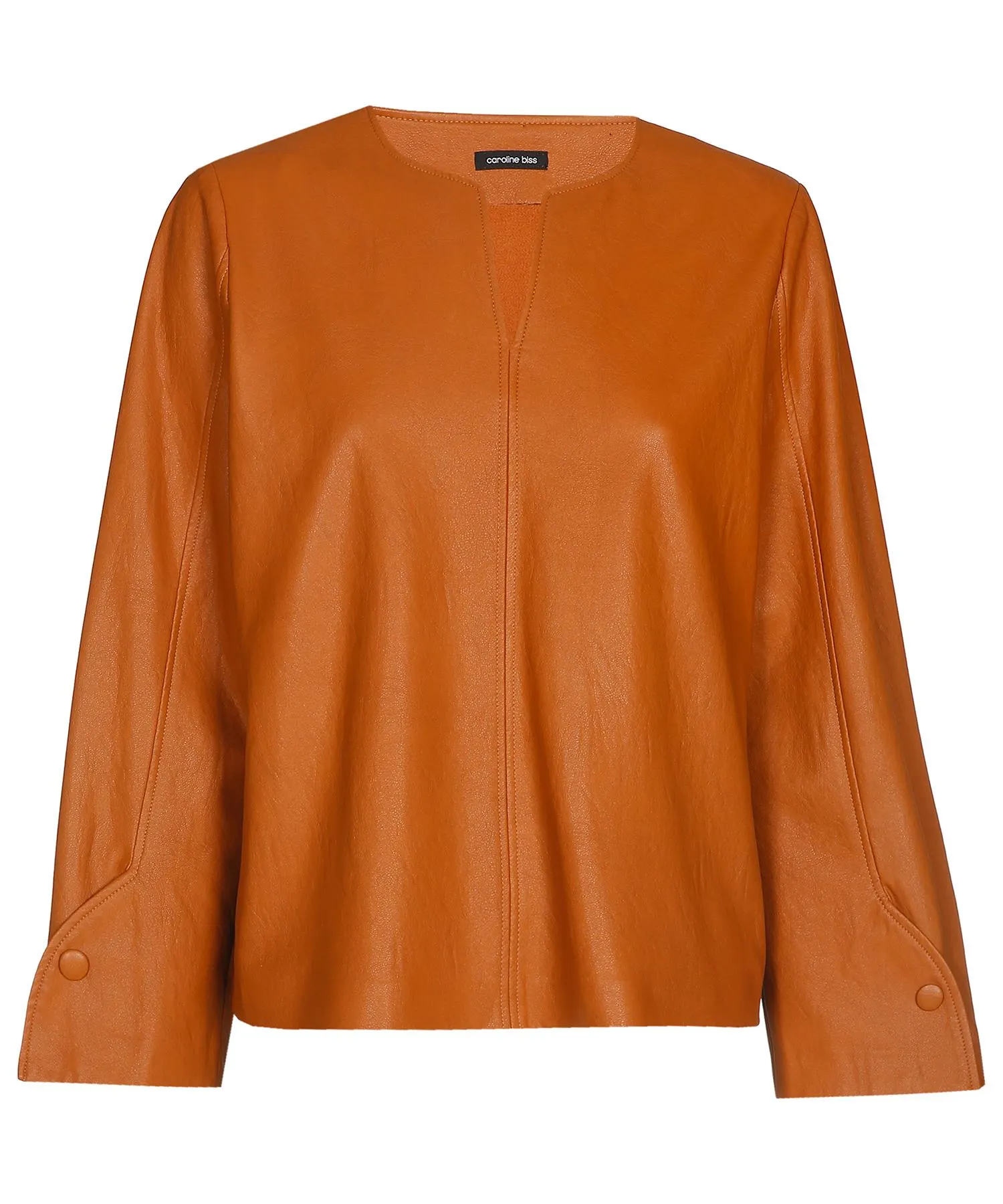 Caroline Biss vegan leather blouse kniphals