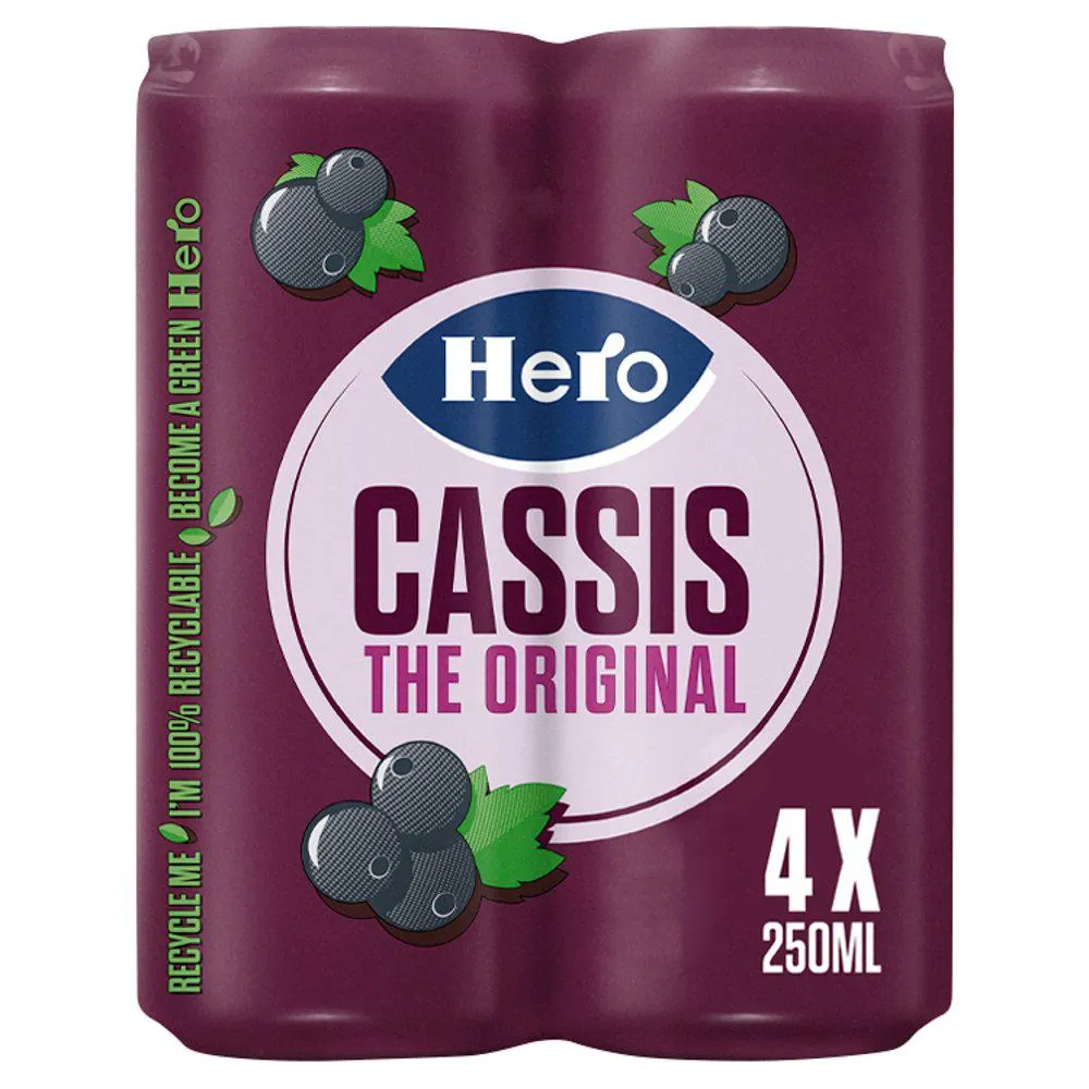 Hero Cassis The Original 4 x 250 ml