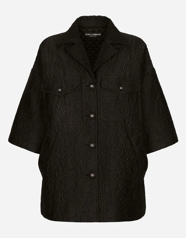 Cape courte en jacquard floral