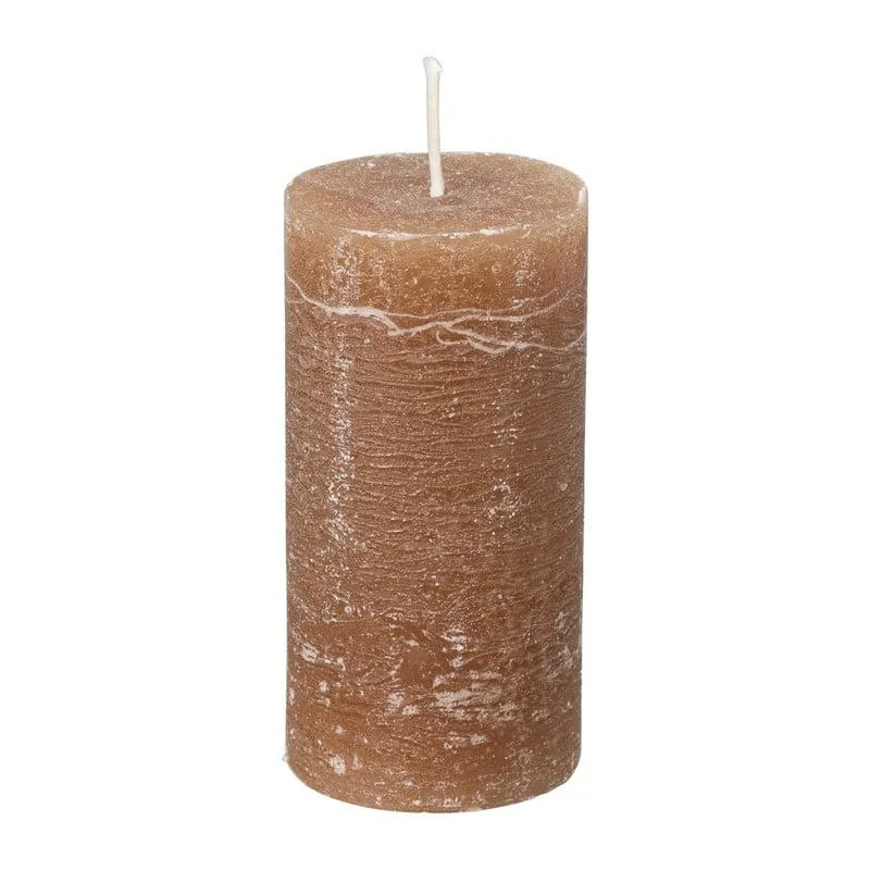 Kaars rustiek - kaneelbruin - ø5x10 cm