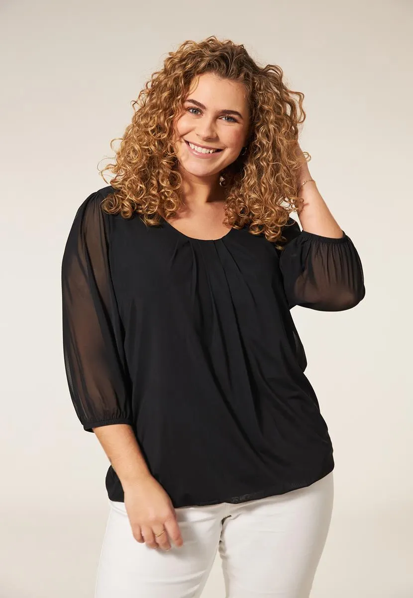 Top 3/4 mouw zwart