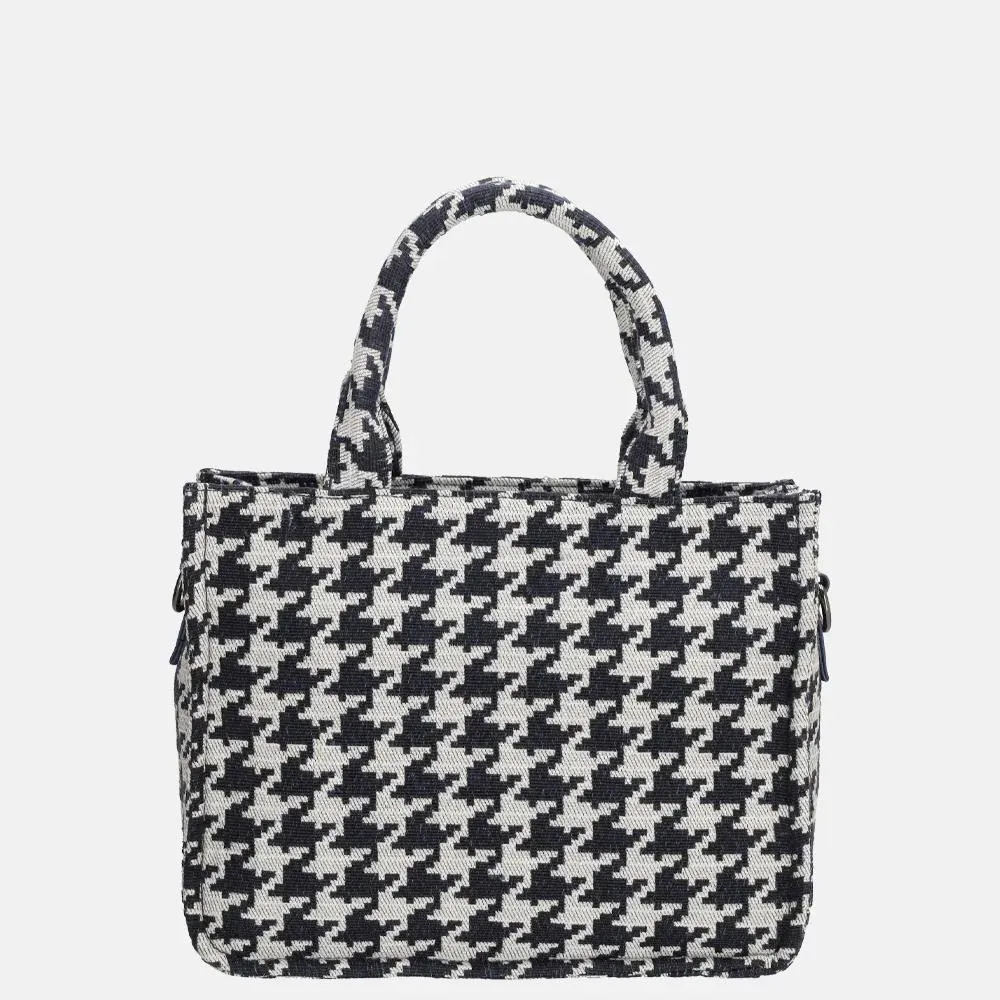 Zebra Trends handtas S pied de poule jeansblauw