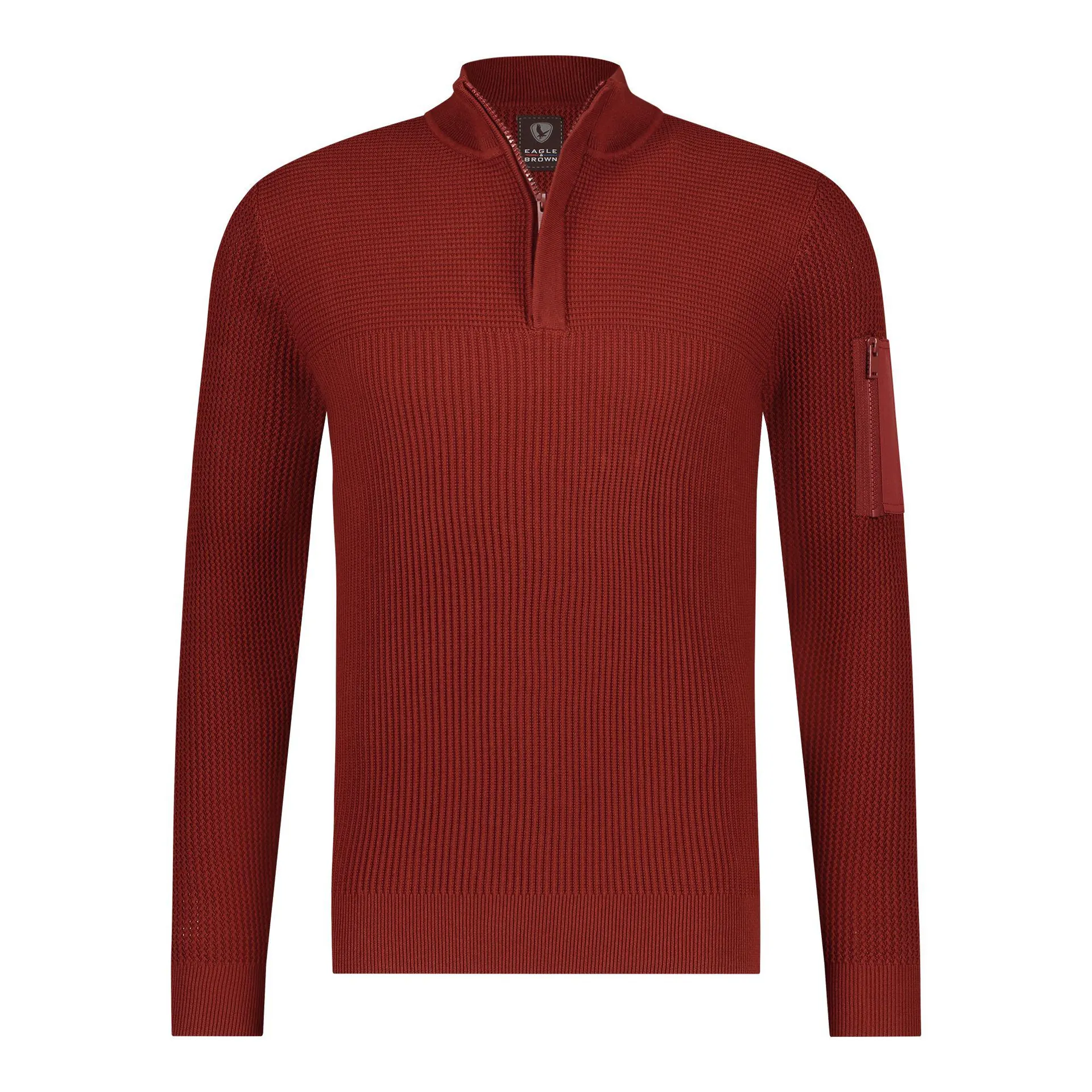 ziptrui met structuur van organic cotton